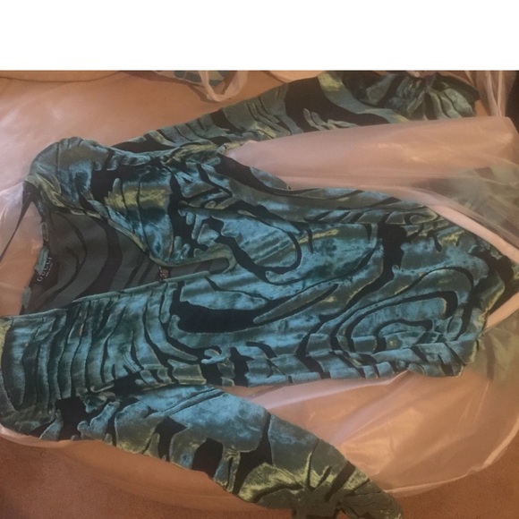 GUCCI Tom Ford HAUTE COUTURE SILK Dress Vintage SS96 Teal Zebra Runway SIZE 6 - Picture 12 of 12